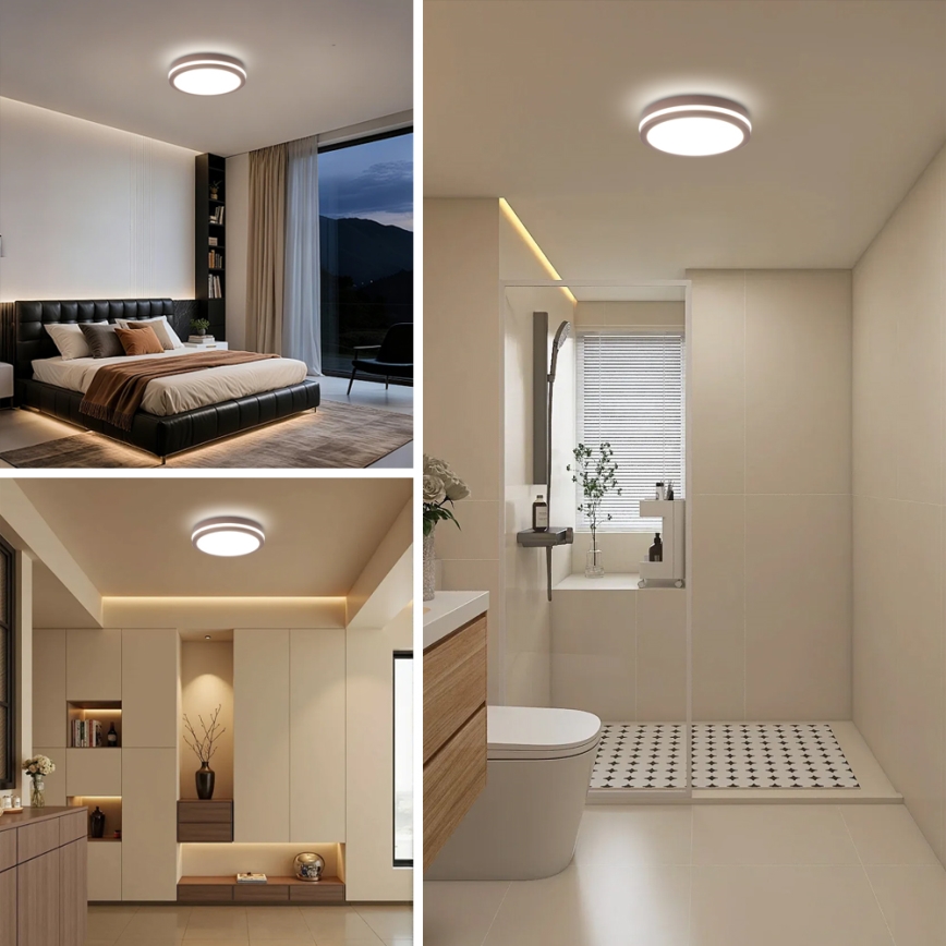 Brilagi - LED zunanja svetilka s senzorjem BENE LED/24W/230V, premer 26 cm, rjava, IP54