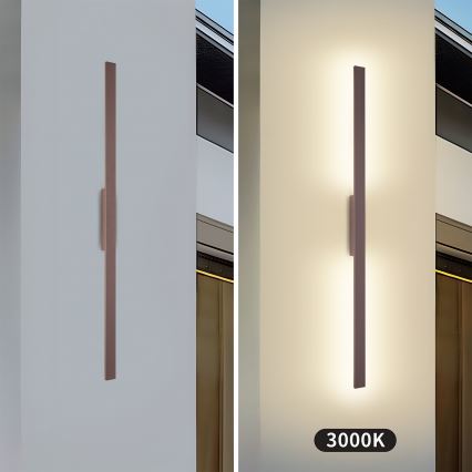 Brilagi - LED zunanje stensko svetilo LUNA LED/24W/230V 3000K IP65 100 cm rjave barve CRI 90