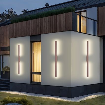 Brilagi - LED zunanje stensko svetilo LUNA LED/24W/230V 3000K IP65 100 cm rjave barve CRI 90