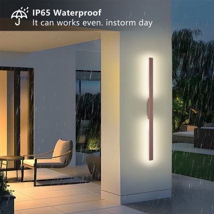 Brilagi - LED zunanje stensko svetilo LUNA LED/24W/230V 3000K IP65 100 cm rjave barve CRI 90