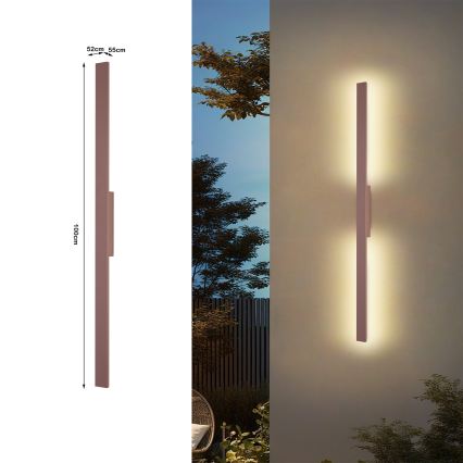 Brilagi - LED zunanje stensko svetilo LUNA LED/24W/230V 3000K IP65 100 cm rjave barve CRI 90
