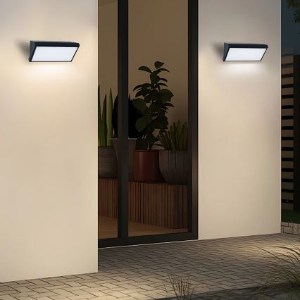 Brilagi - LED Zunanja stenska svetilka s senzorjem TRIANGLE LED/20W/230V črna IP65