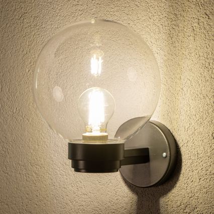 Brilagi - Zunanja stenska svetilka HARBOR 1xE27/40W/230V IP33 črna/prozorna