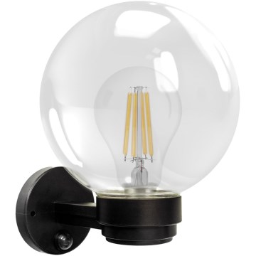 Brilagi - Zunanja stenska svetilka HARBOR s senzorjem gibanja 1xE27/40W/230V IP33 črna/prosojna