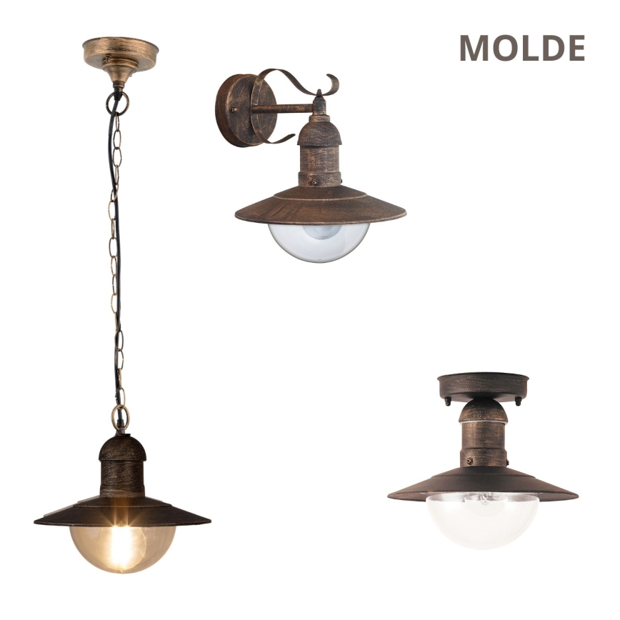 Brilagi - Zunanja stenska svetilka MOLDE 1xE27/60W/230V IP44 bronzna/patina