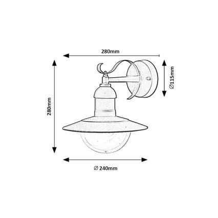 Brilagi - Zunanja stenska svetilka MOLDE 1xE27/60W/230V IP44 črna