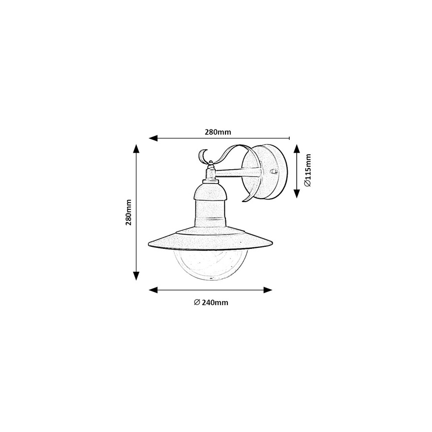 Brilagi - Zunanja stenska svetilka MOLDE 1xE27/60W/230V IP44 črna