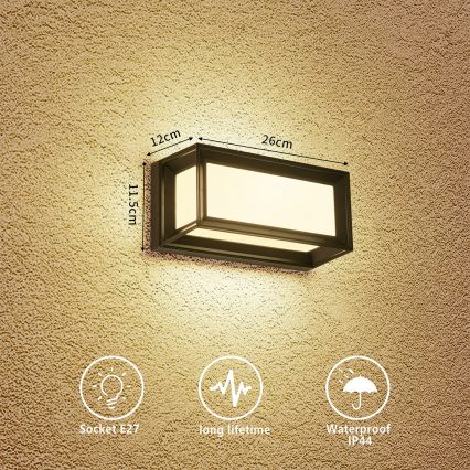 Brilagi - Zunanja stenska svetilka PARKER 1xE27/60W/230V črna IP44