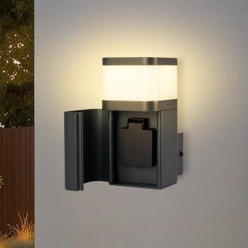 Brilagi - Zunanja stenska svetilka z vtičnico SCHUKO PILLAR 1xG9/11W/230V IP44 antracit