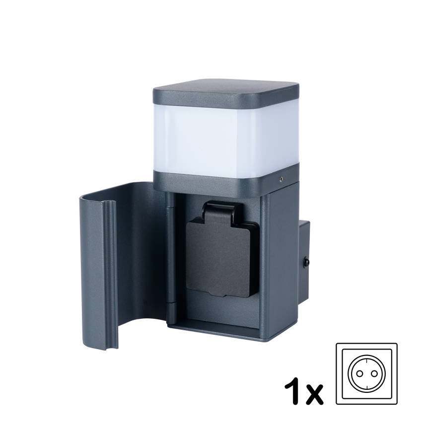 Brilagi - Zunanja stenska svetilka z vtičnico SCHUKO PILLAR 1xG9/11W/230V IP44 antracit