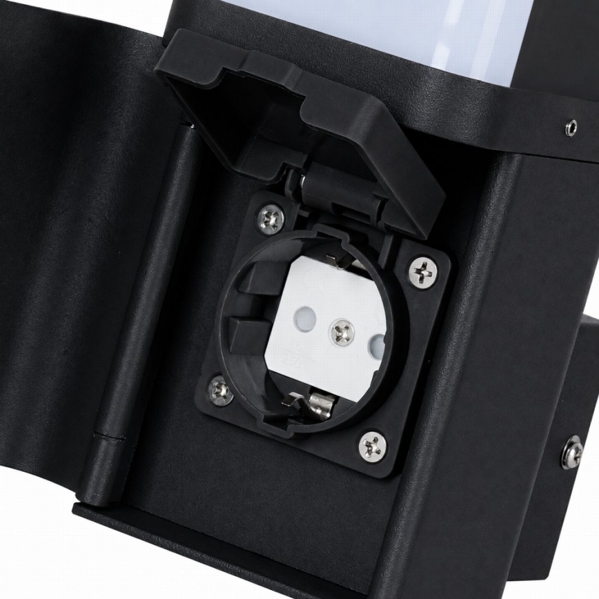 BRILAGI - Zunanja stenska svetilka z vtičnico SCHUKO PILLAR 1xG9/11W/230V IP44 črna