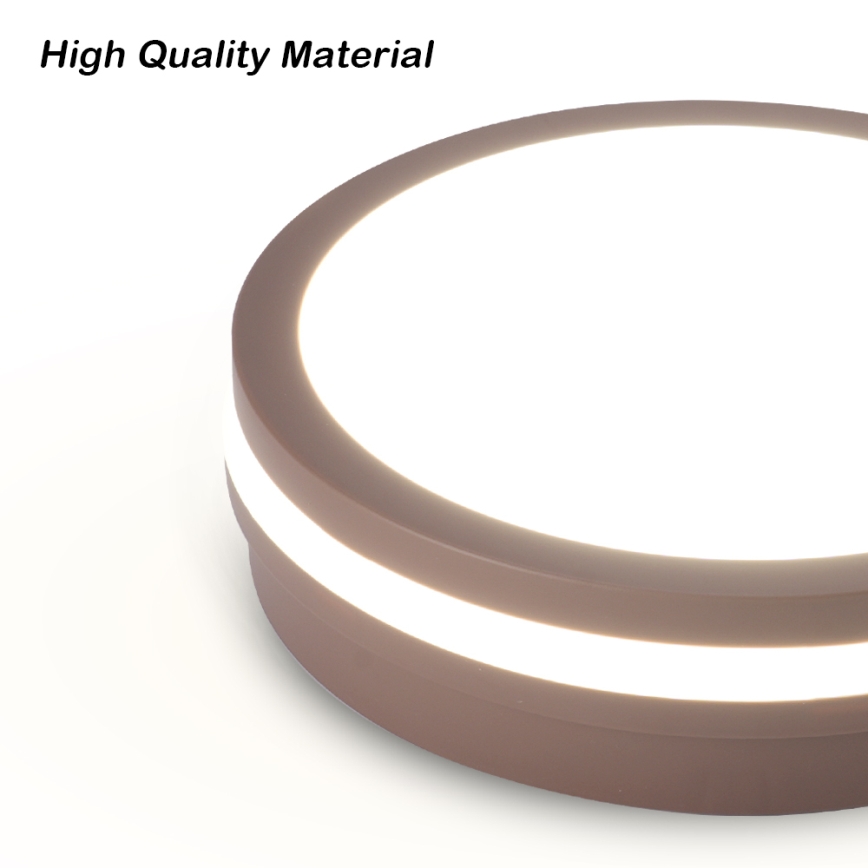 Brilagi - Zunanja stropna LED svetilka BENE LED/18W/230V Ø 21,5 cm rjava IP54