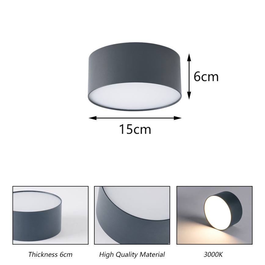 BRILAGI - LED zunanje stropno svetilo FORIS LED/20W/230V, premer 15 cm, antracit, IP44