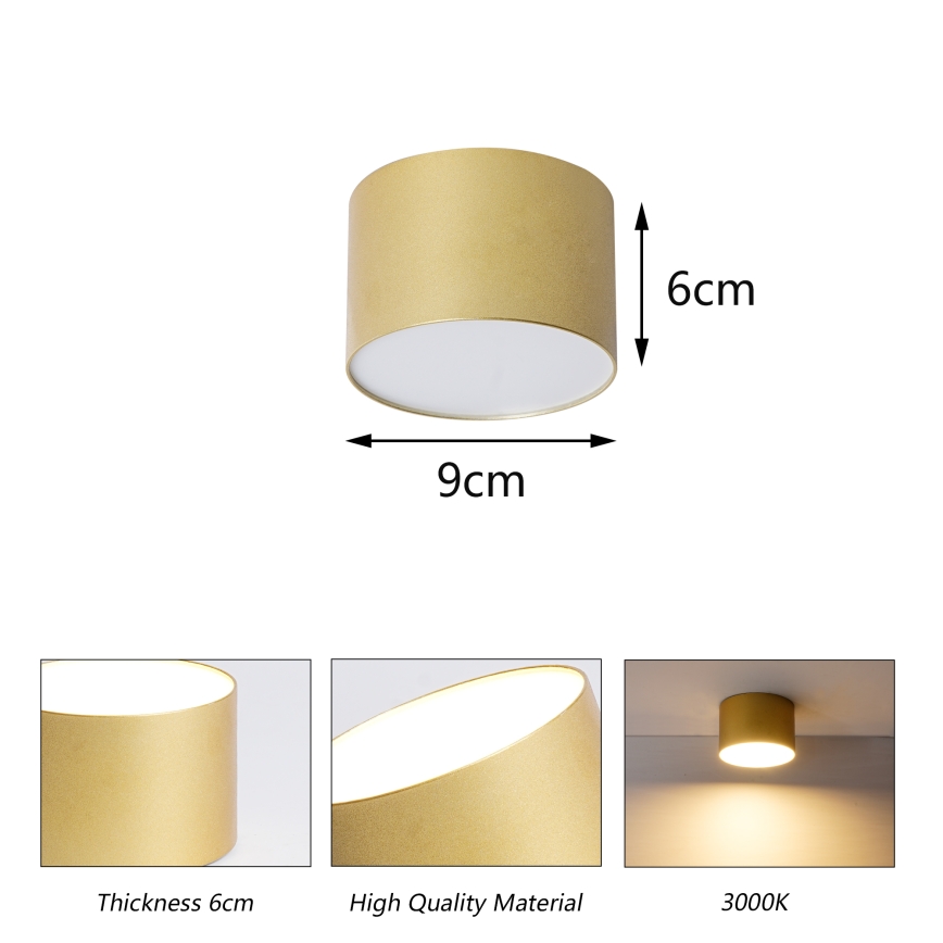 BRILAGI - Zunanja stropna svetilka FORIS LED/9W/230V premer 9 cm zlata IP44