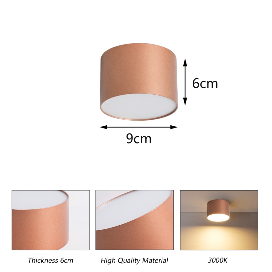 BRILAGI - Zunanja stropna svetilka FORIS LED/9W/230V Ø 9 cm bronzna IP44