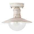 Brilagi - Zunanja stropna svetilka MOLDE 1xE27/60W IP44 bela/patina