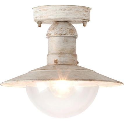Brilagi - Zunanja stropna svetilka MOLDE 1xE27/60W IP44 bela/patina