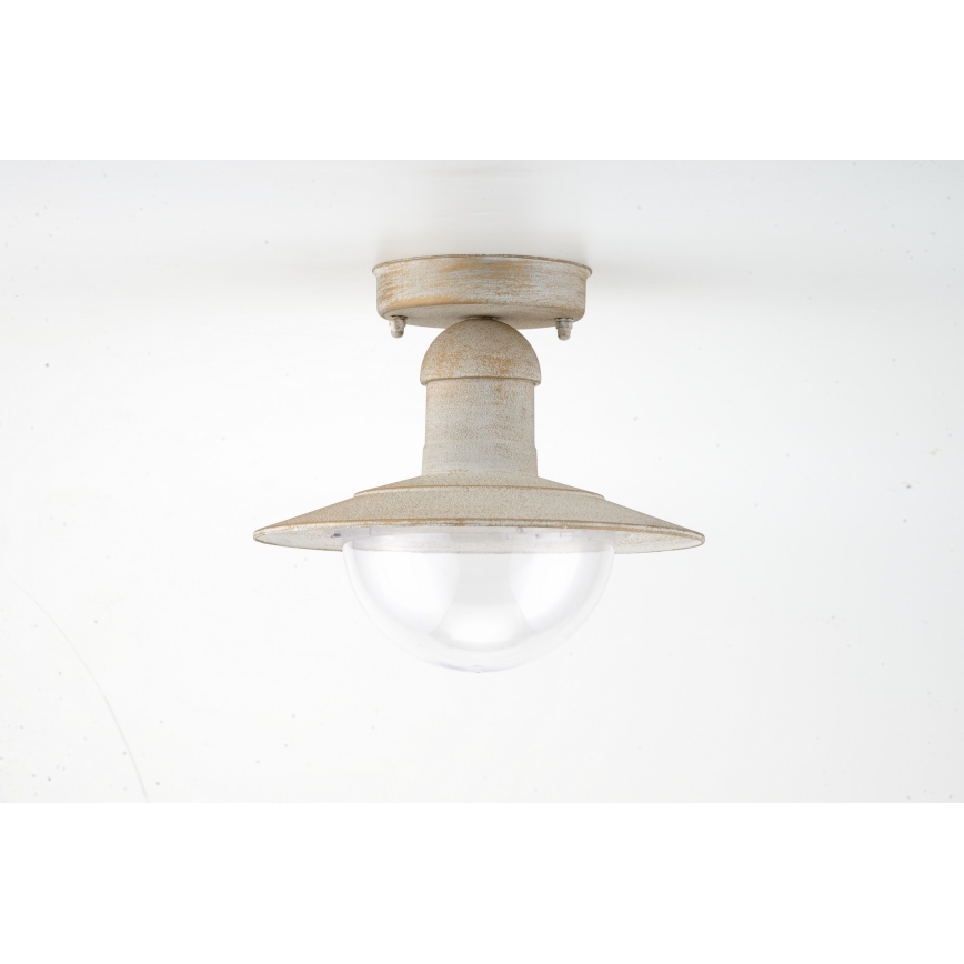 Brilagi - Zunanja stropna svetilka MOLDE 1xE27/60W IP44 bela/patina
