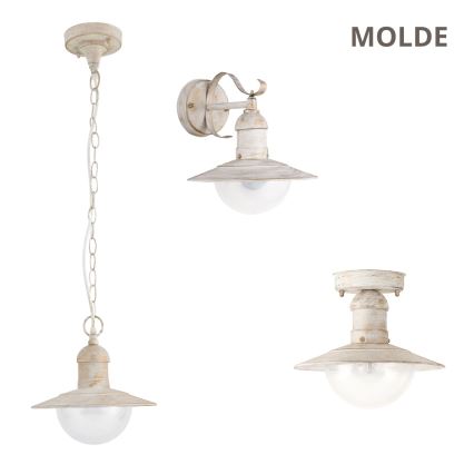 Brilagi - Zunanja stropna svetilka MOLDE 1xE27/60W IP44 bela/patina