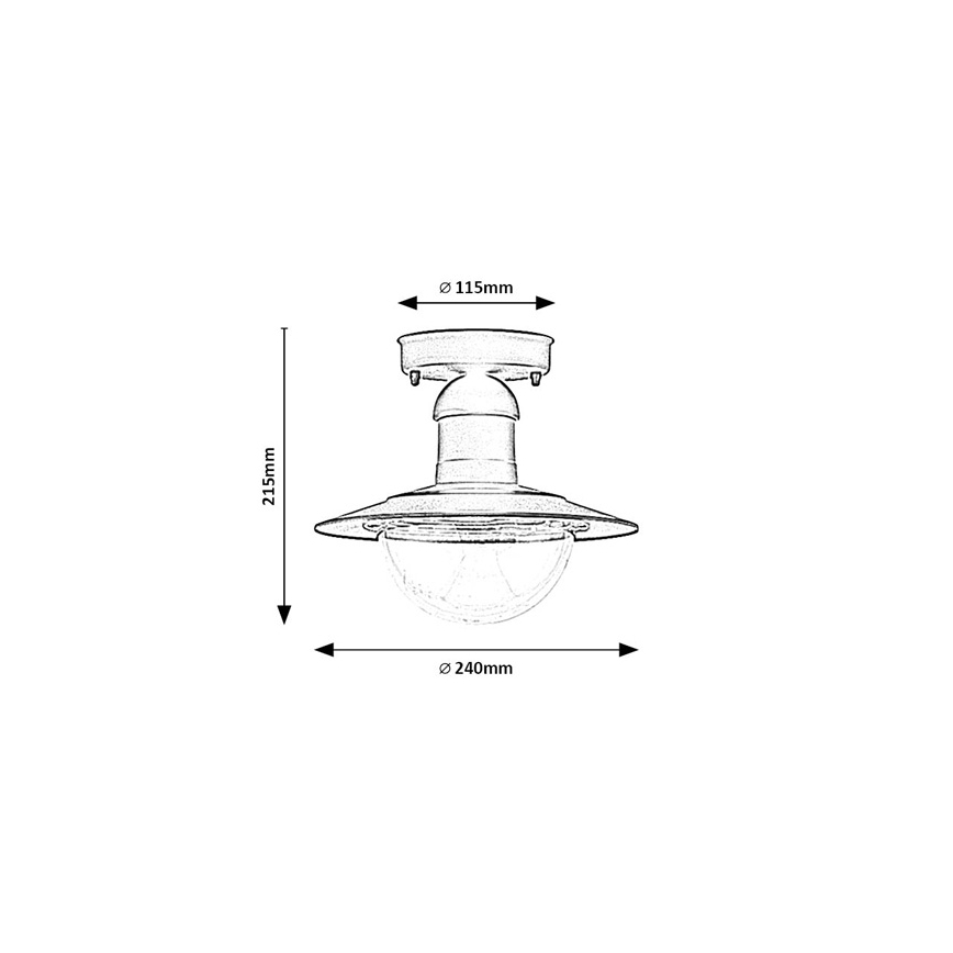 Brilagi - Zunanja stropna svetilka MOLDE 1xE27/60W IP44 črna