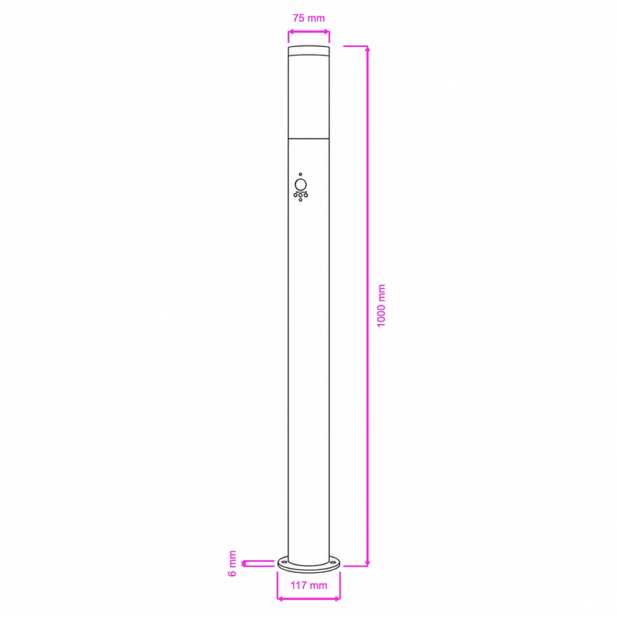BRILAGI - Zunanja svetilka s senzorjem gibanja ELIA 1xE27/20W/230V IP44 100 cm antracitna