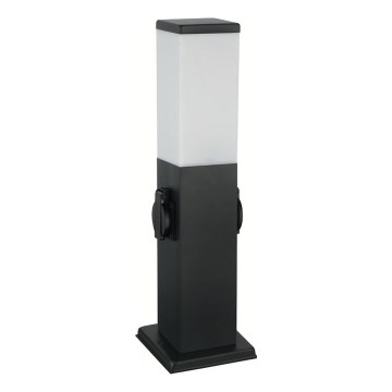 Brilagi - Zunanja svetilka NOVA z dvema SCHUKO vtičnicama, 1xE27/15W/230V, 40 cm, IP44, črna