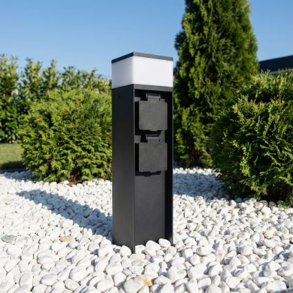 Brilagi - Zunanja svetilka s 2 SCHUKO vtičnicama 1xG9/11W/230V IP44 črna