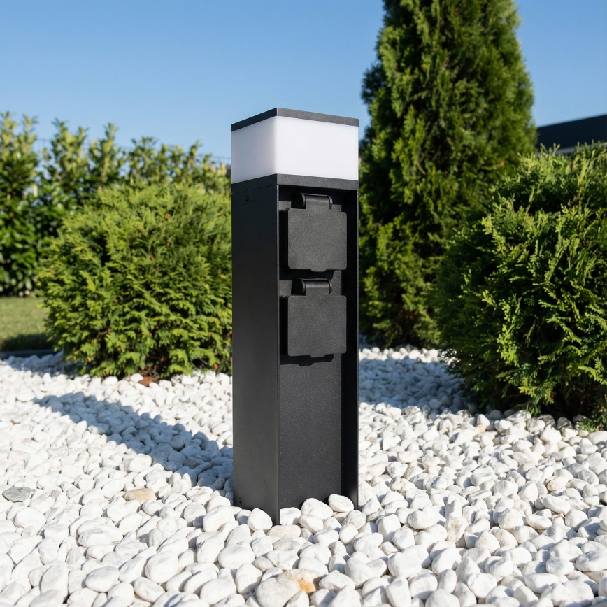 Brilagi - Zunanja svetilka s 2 SCHUKO vtičnicama 1xG9/11W/230V IP44 črna