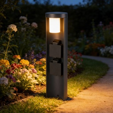Brilagi - Zunanja svetilka s 2 SCHUKO vtičnicama PILLAR 1xG9/11W/230V IP44 antracit