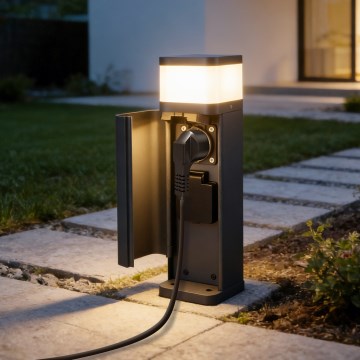 Brilagi - Zunanja svetilka s 2 vtičnicama SCHUKO PILLAR 1xG9/11W/230V IP44 antracit