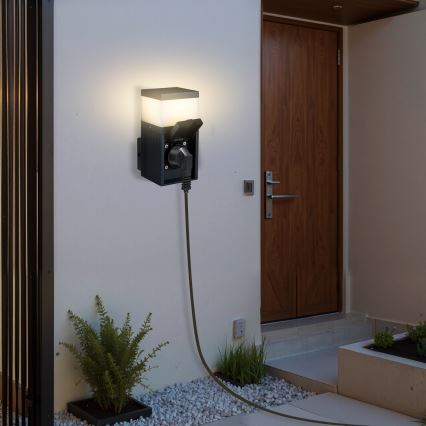 Brilagi - Zunanja stenska svetilka PILLAR s vtičnico SCHUKO 1xG9/11W/230V IP44 antracitna
