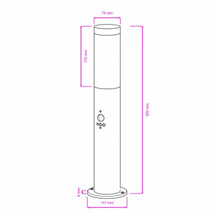 BRILAGI - Zunanja svetilka z gibalnim senzorjem ELIA 1xE27/20W/230V IP44 50 cm antracit