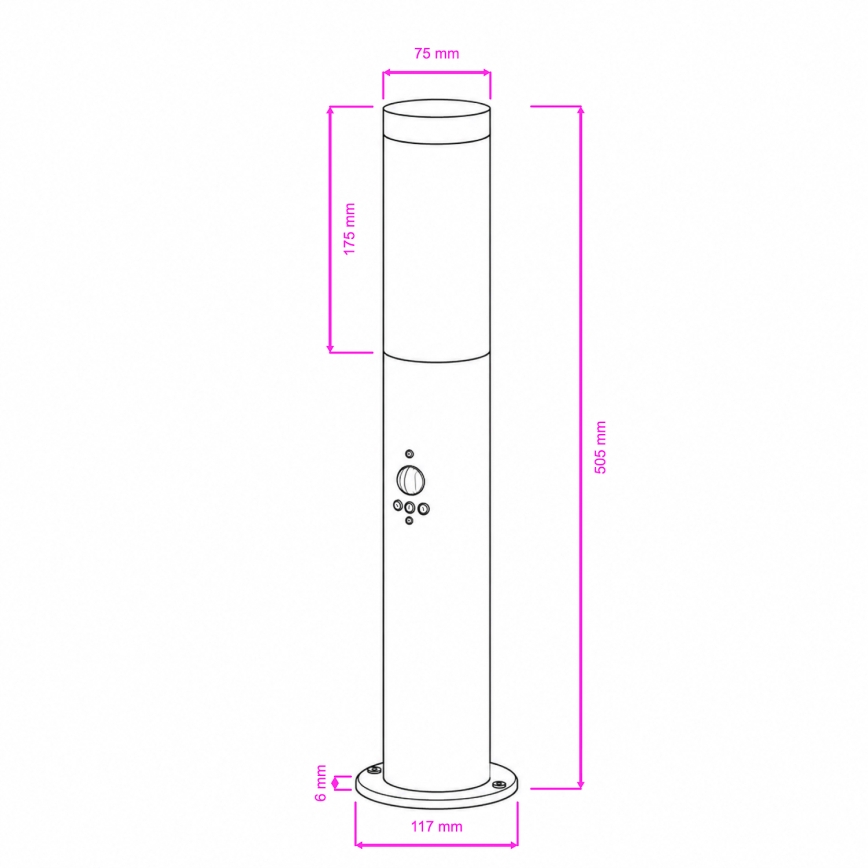 BRILAGI - Zunanja svetilka z gibalnim senzorjem ELIA 1xE27/20W/230V IP44 50 cm antracit