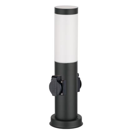 Brilagi - Zunanja svetilka NOVA z 2 vtičnicama SCHUKO 1xE27/15W/230V 40 cm IP44 črna