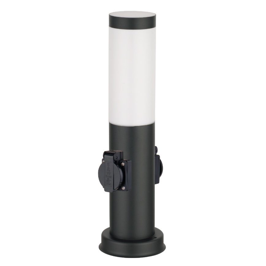 Brilagi - Zunanja svetilka NOVA z 2 vtičnicama SCHUKO 1xE27/15W/230V 40 cm IP44 črna