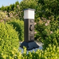 BRILAGI - Zunanja svetilka z 2 SCHUKO vtičnicama 1xE14/15W/230V IP44 črna