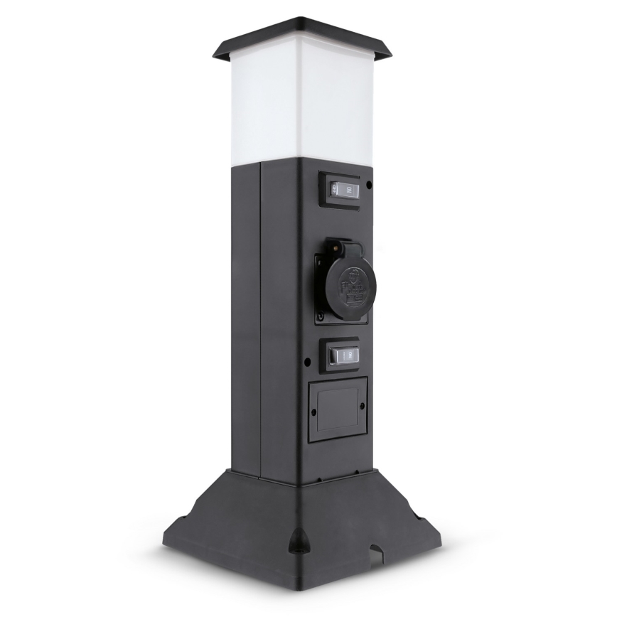 Brilagi - Zunanja svetilka z 2 SCHUKO vtičnicama 1xE14/15W/230V IP44 črna