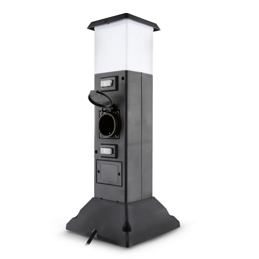 Brilagi - Zunanja svetilka z 2 SCHUKO vtičnicama 1xE14/15W/230V IP44 črna