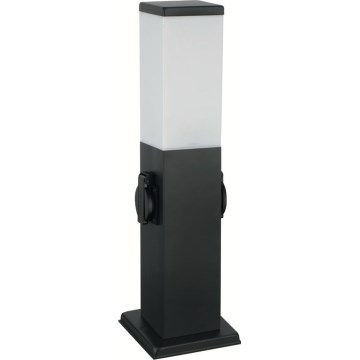 Brilagi - Zunanja svetilka z 2 SCHUKO vtičnicama, 1xE27/15W/230V, 40 cm, IP44, črna