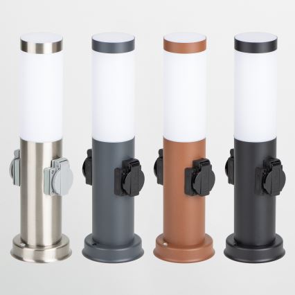 Brilagi - Zunanja svetilka NOVA z dvema SCHUKO vtičnicama, 1xE27/15W/230V, 40 cm, IP44, antracit