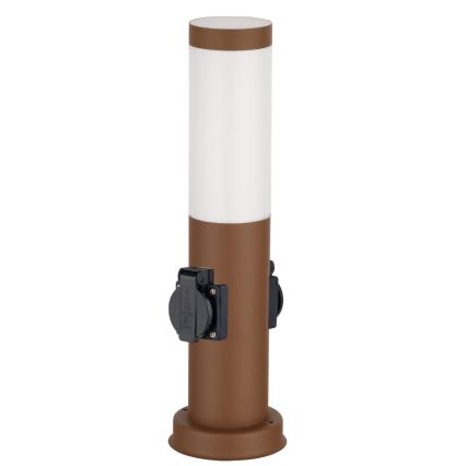 Brilagi - Zunanja svetilka z dvema vtičnicama SCHUKO NOVA 1xE27/15W/230V 40 cm IP44 rjava