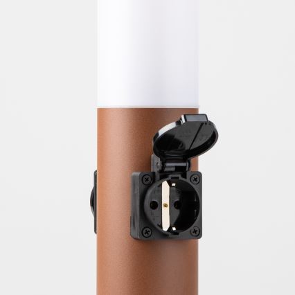 Brilagi - Zunanja svetilka z dvema vtičnicama SCHUKO NOVA 1xE27/15W/230V 40 cm IP44 rjava