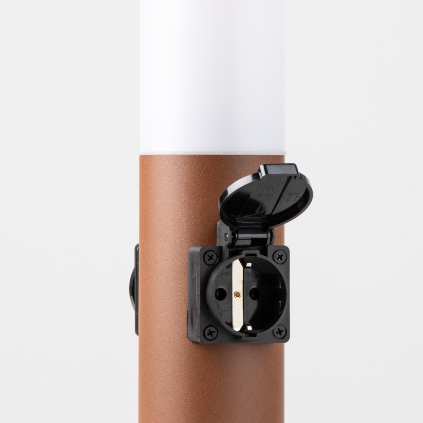 Brilagi - Zunanja svetilka z dvema vtičnicama SCHUKO NOVA 1xE27/15W/230V 40 cm IP44 rjava