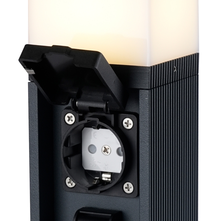 Brilagi -Zunanja svetilka z 2 SCHUKO vtičnicama PILLAR 1xG9/11W/230V IP44 antracit