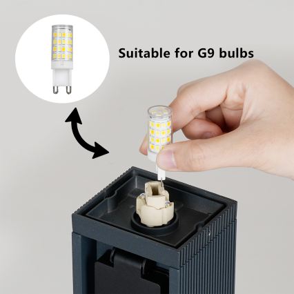 Brilagi - Zunanja svetilka z 2 vtičnicama SCHUKO PILLAR 1xG9/11W/230V IP44 antracit