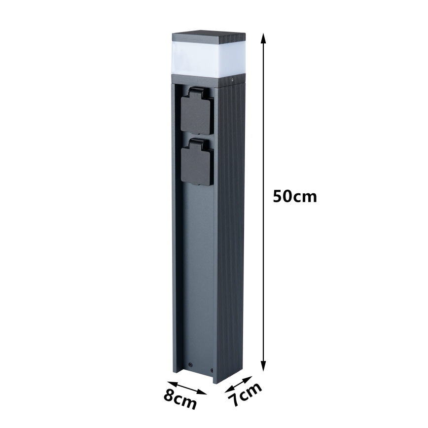 Brilagi - Zunanja svetilka z 2 vtičnicama SCHUKO PILLAR 1xG9/11W/230V IP44 antracit