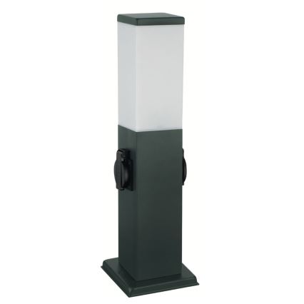 Brilagi - Zunanja svetilka z 2 vtičnicama SCHUKO NOVA 1xE27/15W/230V 40 cm IP44 antracitna