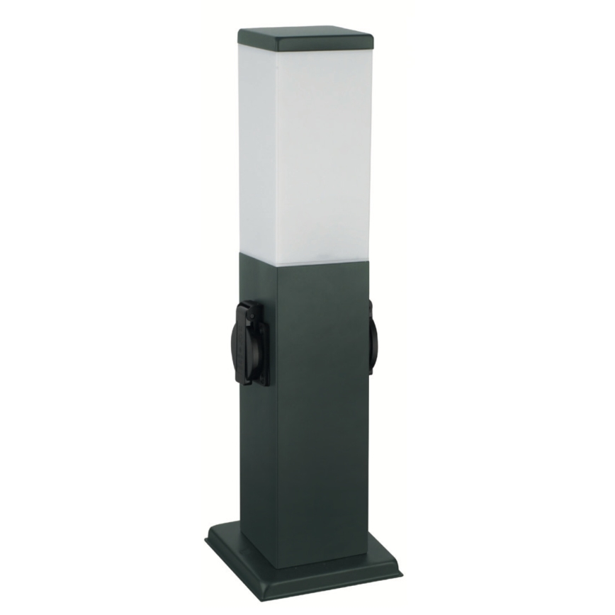 Brilagi - Zunanja svetilka z 2 vtičnicama SCHUKO NOVA 1xE27/15W/230V 40 cm IP44 antracitna