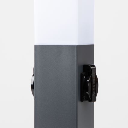 Brilagi - Zunanja svetilka z 2 vtičnicama SCHUKO NOVA 1xE27/15W/230V 40 cm IP44 antracitna