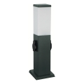 Brilagi - Zunanja svetilka z 2 vtičnicama SCHUKO NOVA 1xE27/15W/230V 40 cm IP44 antracitna